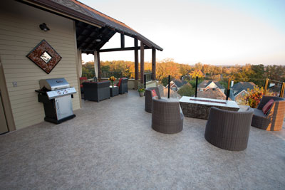 Beautiful lifestyle deck. Duradek Espresso Roof Deck.